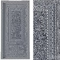Wooden Swing Door With Intricate Carved Patterns And Classic Design Details