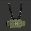 Contemporary Green Backpack With Leather Finish Side Zipper Pockets And Adjustable Straps