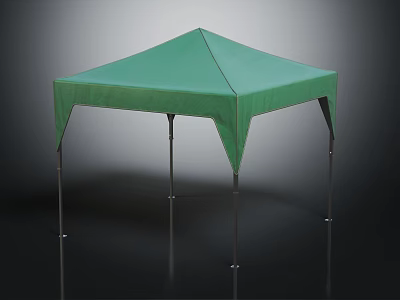 Green Outdoor Tent Like Furniture With Metal Frame And Canopy Shade 3d model