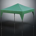 Green Outdoor Tent Like Furniture With Metal Frame And Canopy Shade