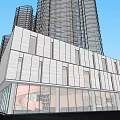 Modern Urban Sales Office Building With Glass Curtain Wall In High Rise District Design