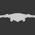 3D Model of Sci Fi Character in Tight Suit With Muscular Lines and Arms Outstretched