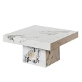 Modern White Marble Coffee Table With Sleek Design And Natural Unique Texture 3d model