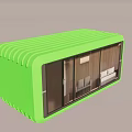 Modern Container Home Interior With Bedroom Furniture And Large Windows