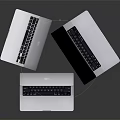 Sleek Silver Open Laptops With Modern Design And Clear Display Screens 3d model