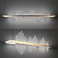 Modern Linear Chandelier With Crystal Pendants For Contemporary Interior Design