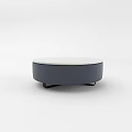 Modern Round Coffee Table with White Marble Top and Dark Gray Base 3d model