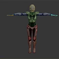 Future Tech Armored Character Standing with Outstretched Arms Sci Fi Design 3d model