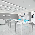 HONOR Retail Showroom Interior With Product Displays Counters And Elevators