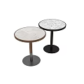 Modern Round Side Tables With Wooden And Metal Bases And Smooth Tabletops