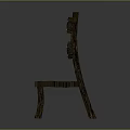 Rustic Wooden Chair With Natural Wood Grain And Sturdy Legs Design