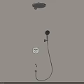 Modern Shower Head System With Handheld Shower Temperature Control Panel And Wall Mounted Design 3d model