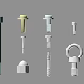 Assorted Hardware Tools Featuring Bolts Nuts Pins Rings And Metal Parts