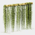 Hanging Green Vines Decorative With Wooden Beam Support And Lush Foliage 3d model