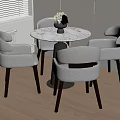 Modern negotiation table and chair combination 3d model