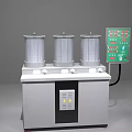 Medical Equipment with Three Cylindrical Chambers and Digital Control Panel for Laboratory Testing Procedures 3d model
