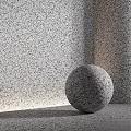 Gray Granite Sphere Component In Corner With Textured Wall And Floor 3d model