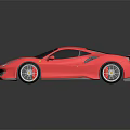 Pink Ferrari Sports Car With White Stripes Sleek Design And Shiny Exterior
