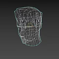 Low Poly Male Character 3D Head Model Design for Game and Film