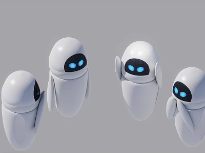 Exhibition Hall Robot Lovers Future People 3d model