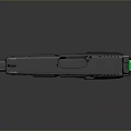 Tactical Black Pistol with ID ALPHA Label Green Indicator Light and Streamlight Attachment