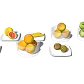 Modern Fruit Combination Fruit Platter Fruit Plate Pear Kiwi Apple Orange Lemon 3d model