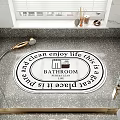 Round Bathroom Carpet with Pure and Clean Enjoy Life Great Place Text Design
