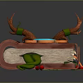 Enchanting Red Book with Glowing Blue Center Decorative Leaves Red Berries and Horn Like Structures