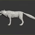 White Wolf Game Movie Character With Open Mouth Blue Eyes 3D Rendered Dark Background