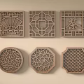 Traditional Wooden Carved Lattice Windows With Intricate Patterns And Various Shapes