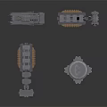 Scifi Mechanical Structure Components With Various Shaped Modules And Layered Designs 3d model