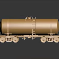 Detailed Golden Oil Tanker Model With Wheels Ladder And Reflective Surface