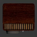 Vintage Red Wooden Radio With FM Tuning Knob And Front Grill Design