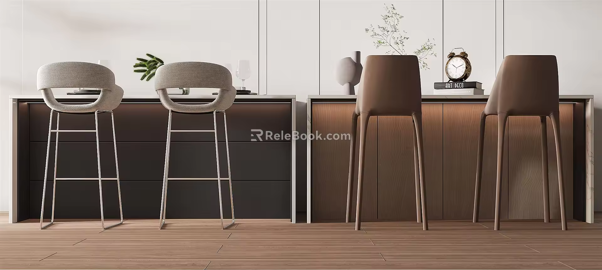 Modern Bar Chair Combination Bar Counter 3d model