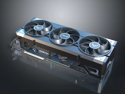 High Performance MSI Graphics Card With Three Cooling Fans For Efficient Heat Dissipation Electronic Device 3d model