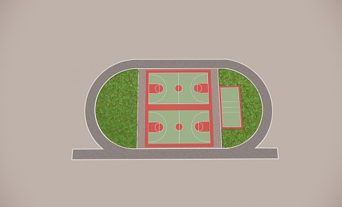 modern basketball court 3d model