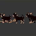 Cartoon Brown And White Dogs Arranged In Circle On Gray Background