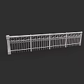 Classic White Metal Railing Featuring Circular Ornaments and Decorative Spikes