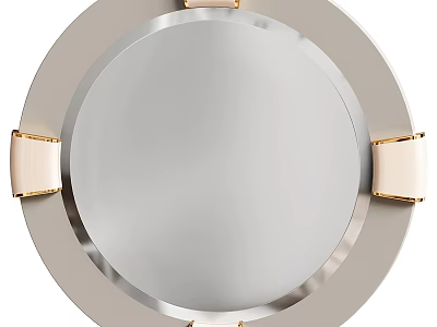 Modern Stylish Round Mirror With Decorative Frame And Gold Accents 3d model