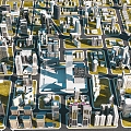 Modern Aerial View Urban Age Planning Aerial View 3d model