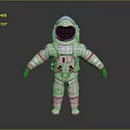 White Astronaut Space Suit Equipment With Blue Red Patches For Space Exploration