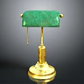 Decorative Green Stone Ornament With Golden Stand And Hanging Chain