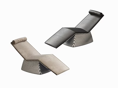 Dark And Light Modern Lounge Chairs With Geometric Pattern Bases Comfortable Design 3d model
