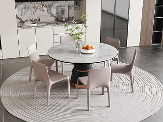 Modern Dining Table Chair Combination Dining Table Chair 3d model