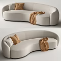 Modern Multiplayer Sofa Multiplayer Curved Sofa 3d model