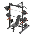 Multifunctional Home Gym Equipment With Bench And Weights 3d model