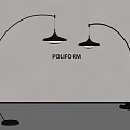 Poliform Modern Black Arc Floor Lamps With Curved Design And Metal Base