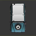 Cartoon Style Blue Off Road Car With White Roof Rack Round Headlights And Large Tires