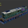 Green White Train Locomotive Model With Metal Body And Cab Windows