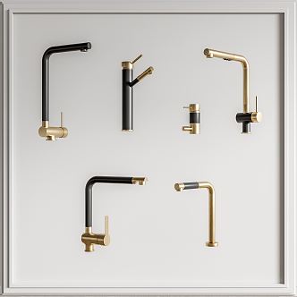 Light Luxury Faucet Combination 3d model